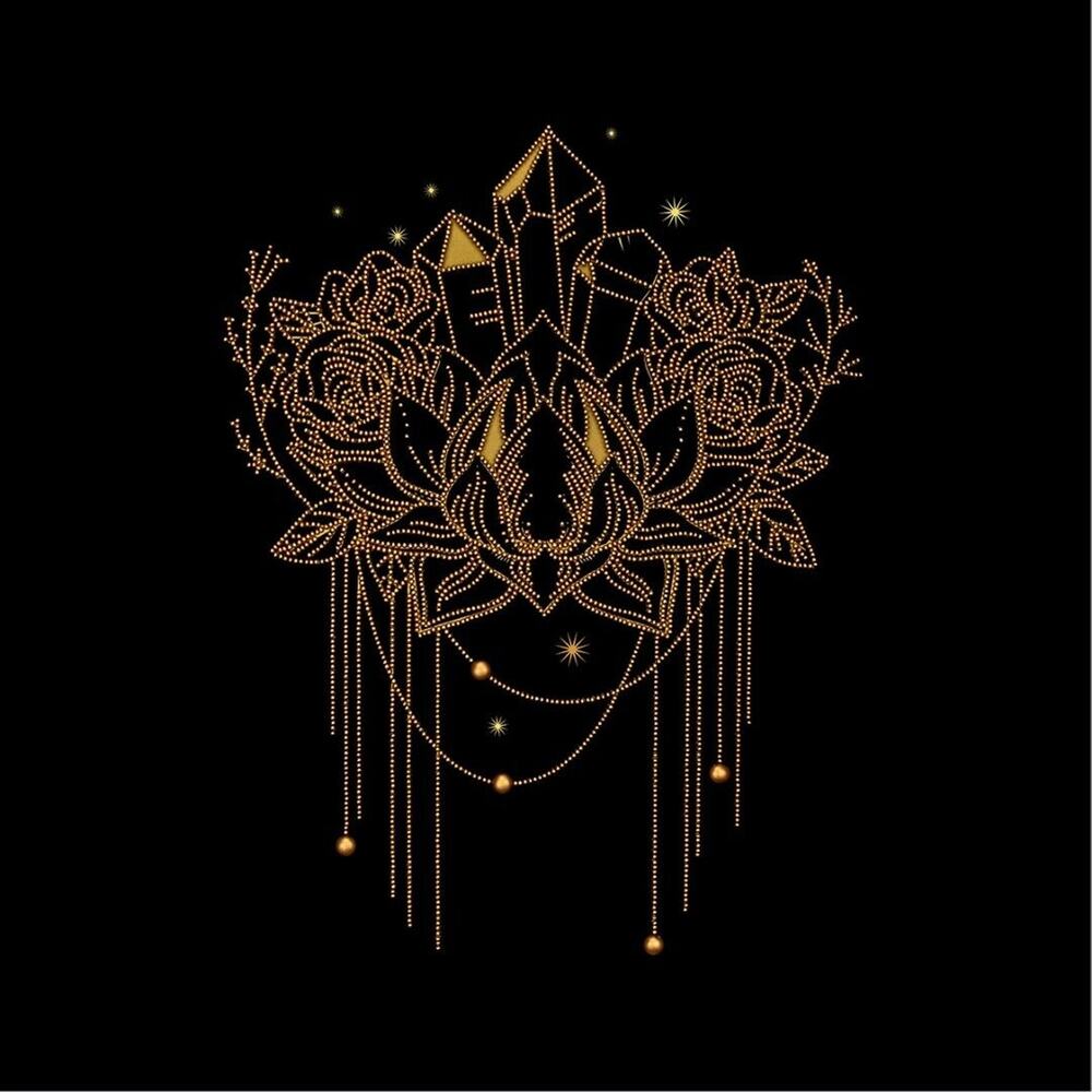 Embroidery Bead Kit Miniart Crafts 55036 Golden Lotus DIY Handmade Wall Art